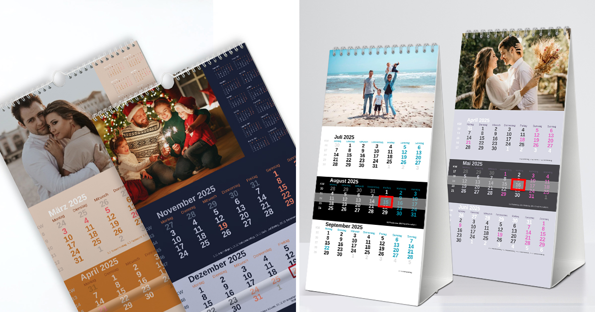 3-Monatskalender mit eigenen Fotos online selbst gestalten