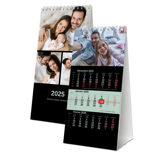 Calendrier de bureau de 3 mois