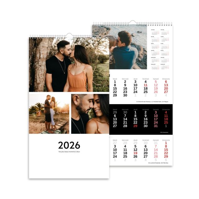 Calendrier muraln de 3 mois