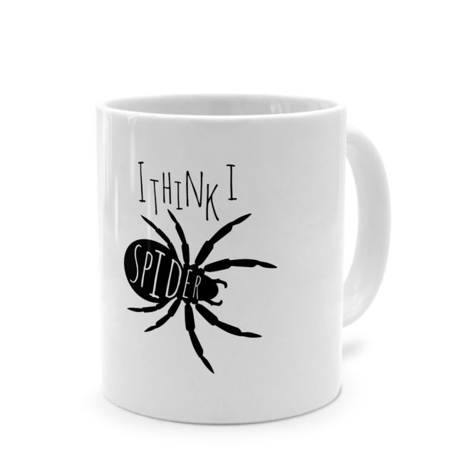 Tasse mit lustigem Denglisch-Spruch 'I think I spider'