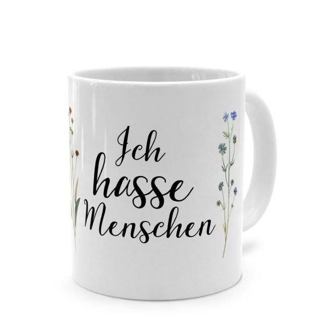 Tasse mit Spruch 'Ich hasse Menschen'