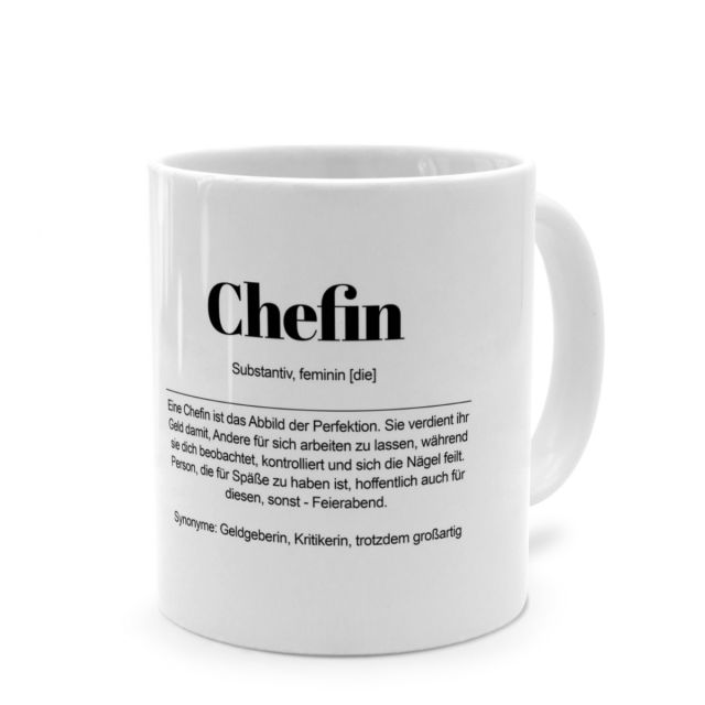Tasse mit Definition 'Chefin'