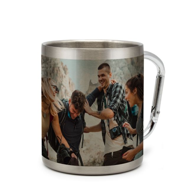 Mug en inox avec mousqueton
