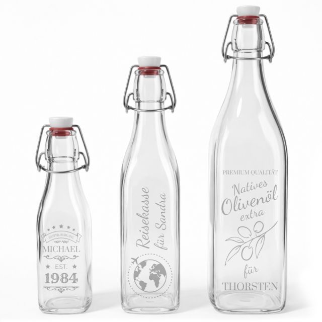 Bügelflasche mit Gravur