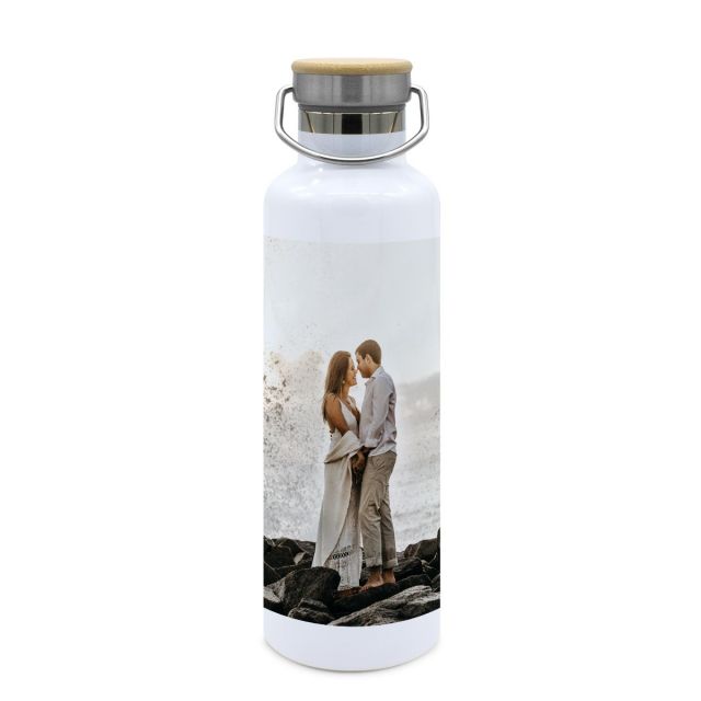 Bouteille isotherme avec couvercle en bambou
