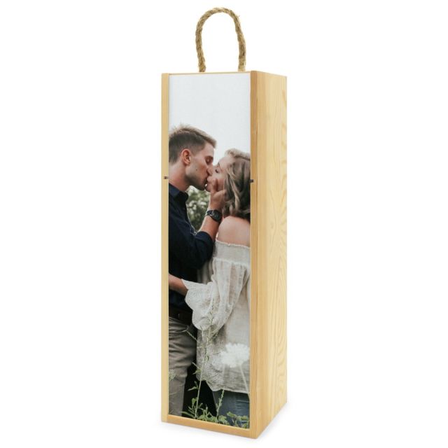 Caisse à vin en bois avec photo