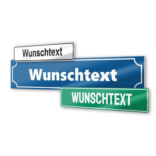 Personalisierte Straßenschilder online selbst gestalten & drucken