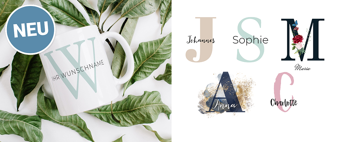 Tasse mit Initialen selbst gestalten